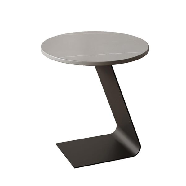 Round Side Table with Z-Base - Modern Geometric Black Design - Image 5