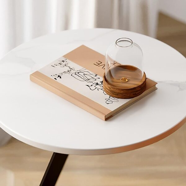 Round Side Table with Z-Base - Modern Geometric Black Design - Image 4