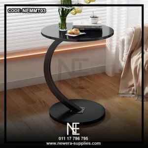 Curved Base Side Table - Luxurious Curved Black Design